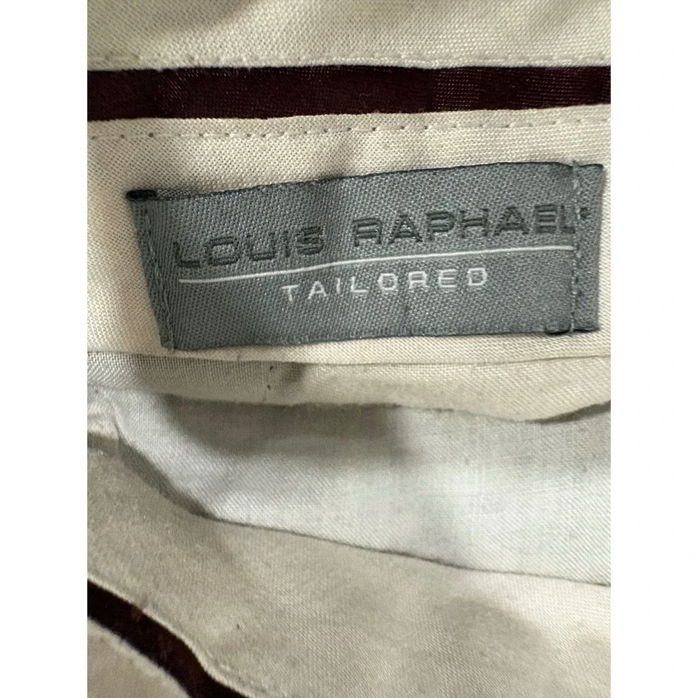 Louis Raphael Tailored Mens 42x30 Black Pleated Cuffed Dress Pants Trousers